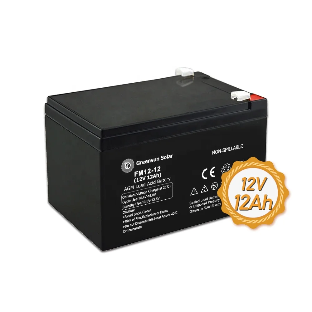 Greensun Solar 12v 12ah 17ah Sealed Acid Battery 24ah 33ah 38ah Lead Acid Batteries for Electric Bikes