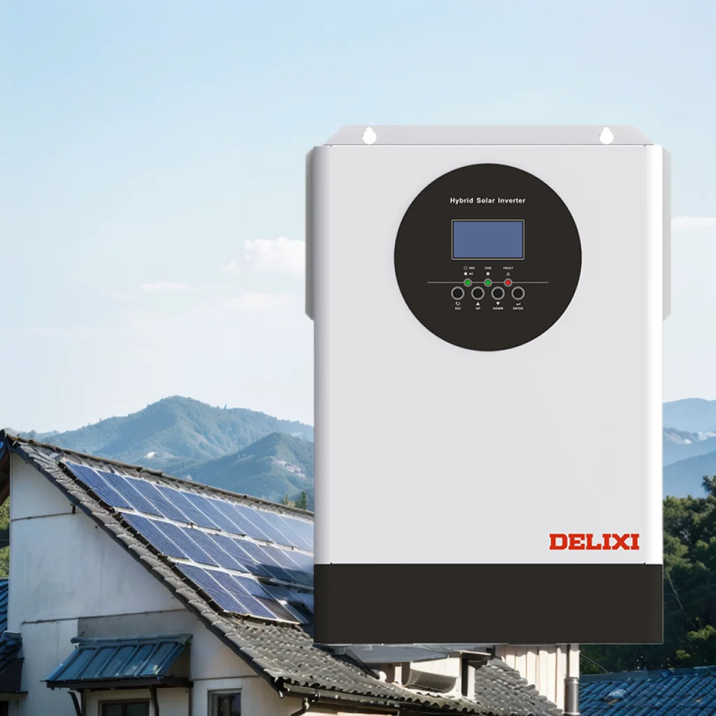 In Stock!!! Delixi 3.5Kw 5.5Kw Hybrid Inverter Wifi Usb Bms Solar Off Grid 48V Built-In Mppt 80A  Solar Power Inverter