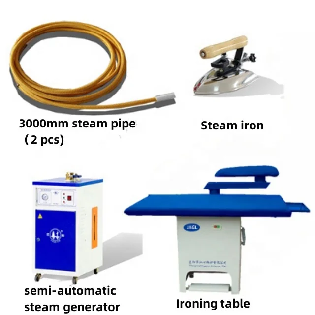 Multi - function suction blowing ironing table with steam generator for dry cleaners