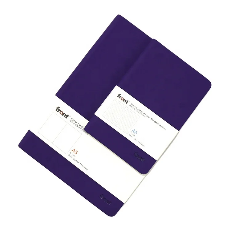 A5 A6 sewn binding dotted lined dairy fine paper soft cover calendar pocket notebook with custom logo design