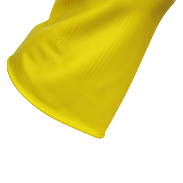 Wholesale Natual Latex Acid and Alkali Resistant Waterproof Yellow Safety Work Gloves