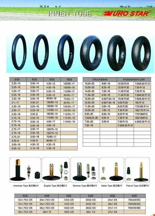 
VURO STAR brand the motorcycle tube manufacture in china inner tube for motorcycle wholes 19