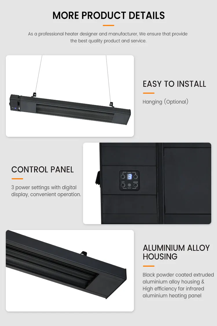 Reliable Factory Designer Outdoor Greenhouse Wall Ceiling Infrared Patio Heaters