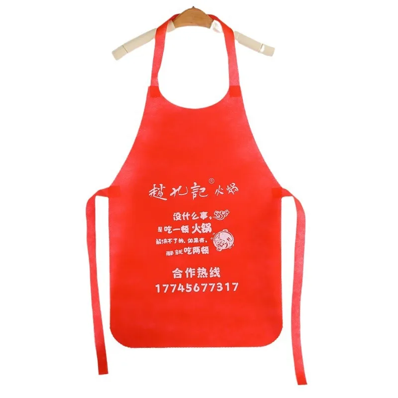 Custom Logo Cotton/Polyester Fabric Apron Bbq Adult & Children Apron Disposable Adult & Kids Apron