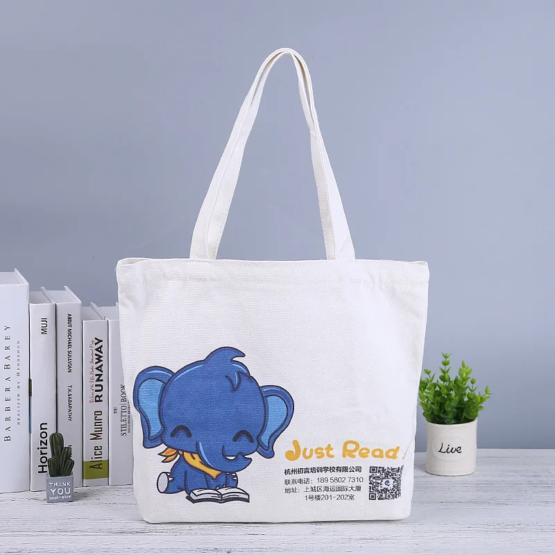 Custom natural cotton drawstring bag calico drawstring backpack bag