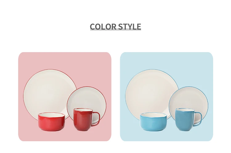 Wholesale Glazed Stoneware 16 pcs Tableware Ceramic Plate Bowl Milk Mugs Dinnerware Dinner Plates 16 Pcs Dinner Set
