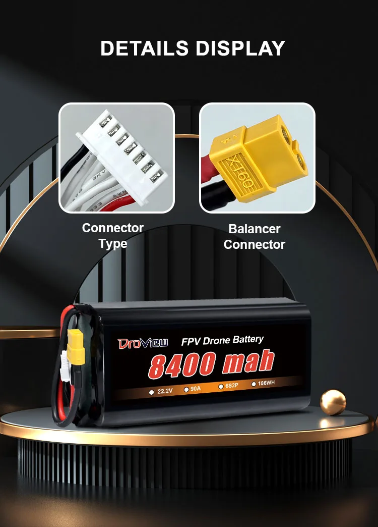 Аккумулятор DroView LIPO 8000 мАч 8400 6S1P 22 2 В 70C литий-полимерный литий-ионный аккумулятор для RC FPV Drone