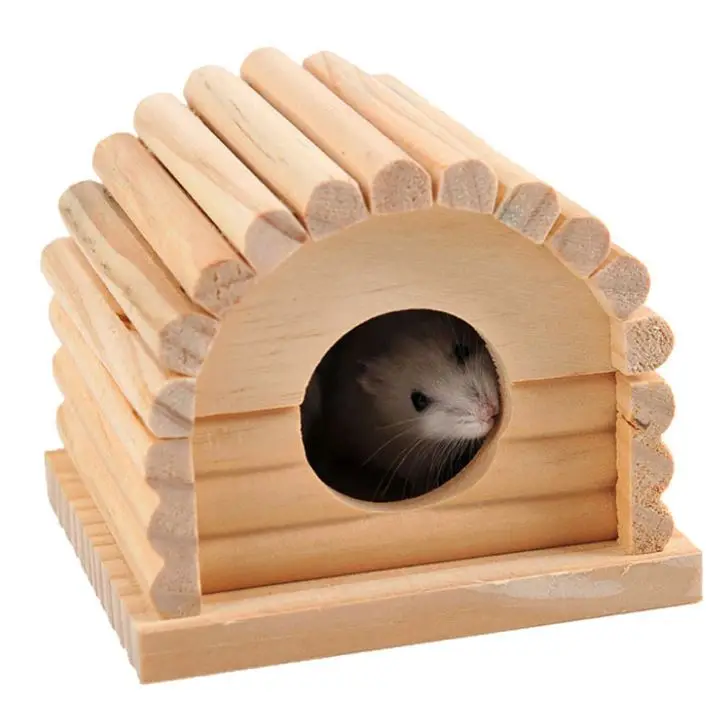 Custom small animal cages wood hamster cage house with window  chinchilla and guinea pig hut hideout