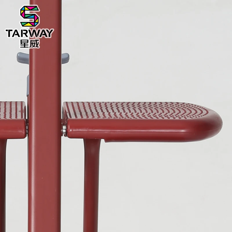 Starway Modern Indoor Folding Easy Store Wide Step Ladder Metal Frame Plastic Step Pedal Red Ladder For Living Room HL-01