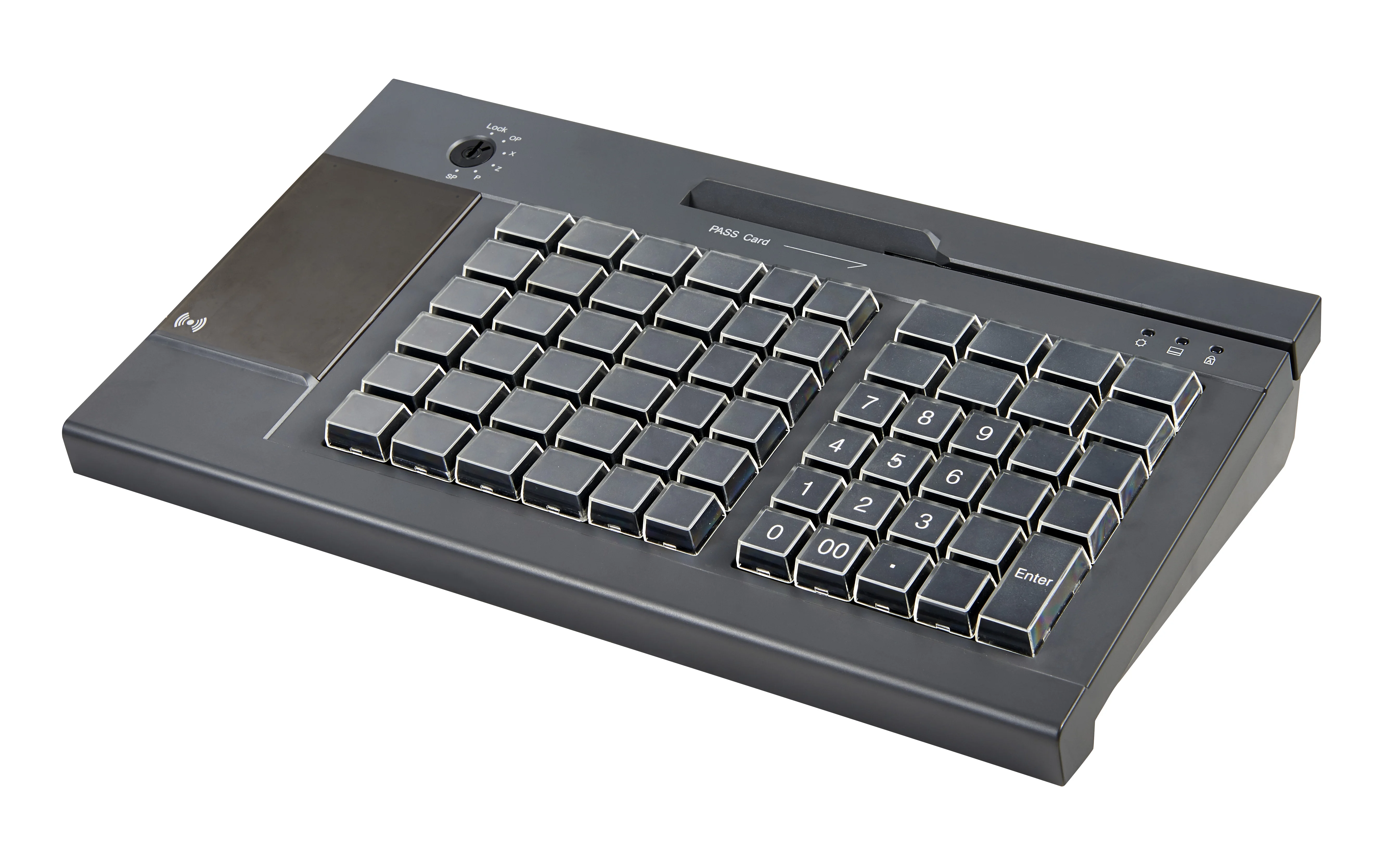 Supermarket Customizable KB63 Usb POS Programmable Keyboard With Credit Card Reader