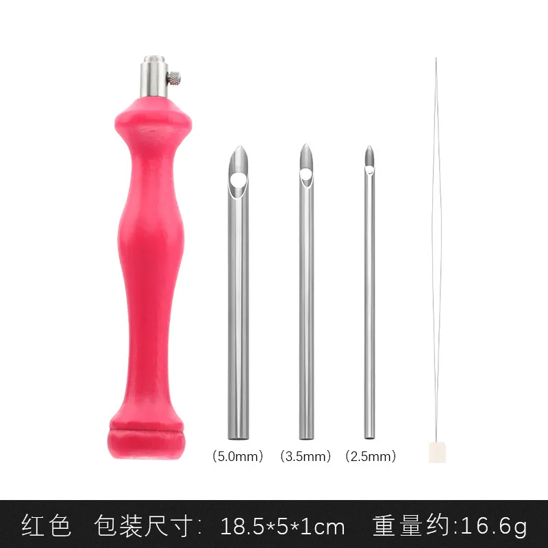 Набор перфорационных игл высшего качества 2 5/3 5/5 мм металлические трубки с деревянной ручкой Наборы для начинающих вышивальных ткацких инструментов