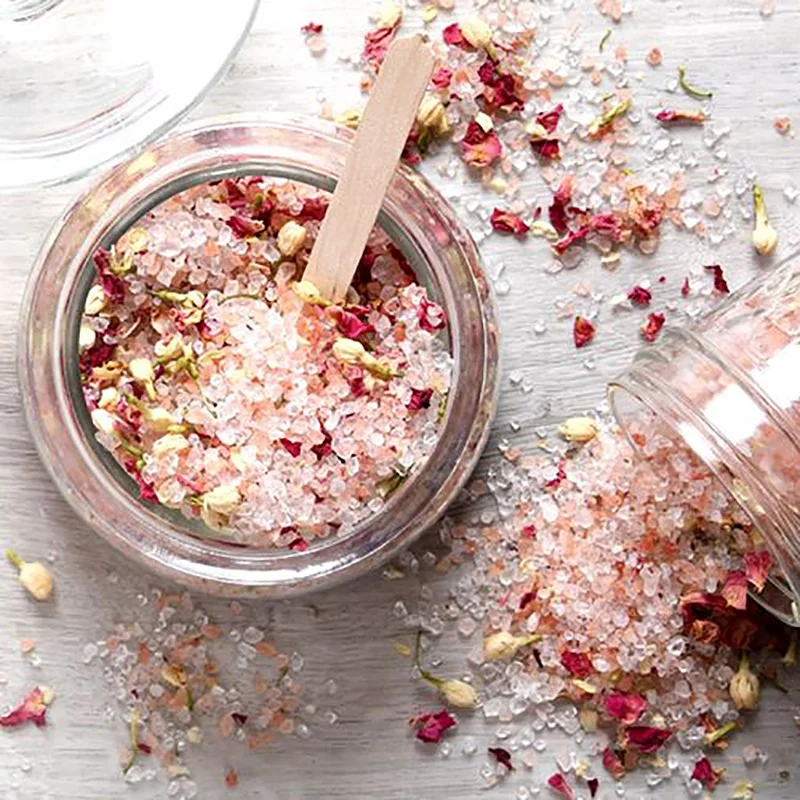 Luxury wholesale custom private label rose natural organic lavender himalayan cbd flower bath salt tubes