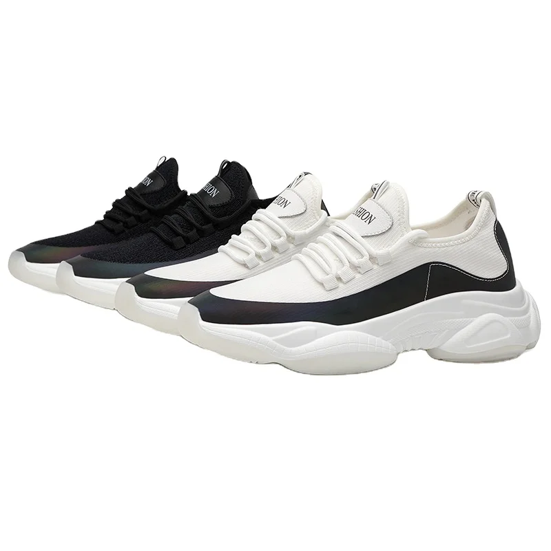 Sport Shoes Mesh Fly knit Men Casual Running Sneakers Latex insole TPU thicken outSole Wholesale Man sport trainers OEM factory