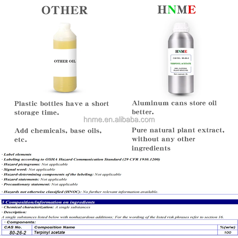 Terpinyl acetate 100% natural plant spice essential oil Top quality Raw material 1L multi-purpose CAS NO. 80-26-2