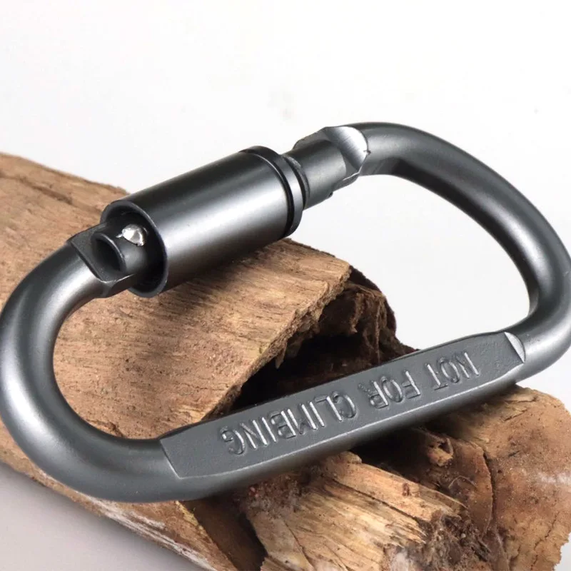 XIWANG D Shaped Camping Carabiner Aluminum Alloy Locking Hook Ring Key Climbing Tools