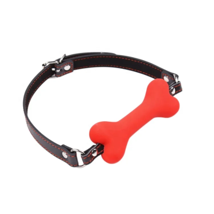 2023 BDSM Bondage Breathable Dog bone Silicone Mouth Ball Gag with PU strap fetish costume restraint toys