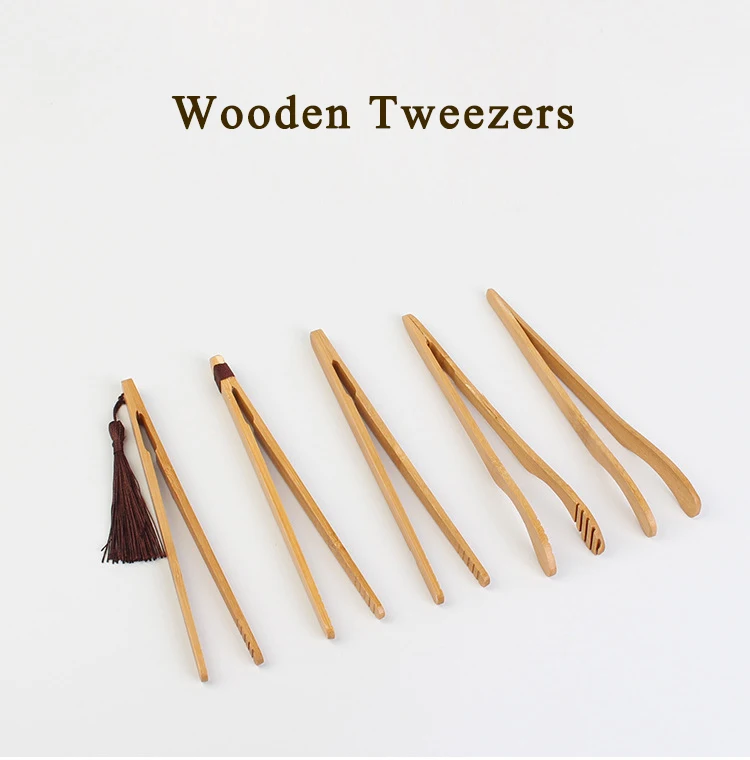 Wholesale Tea Art Wooden Tweezers food safe food tweezers