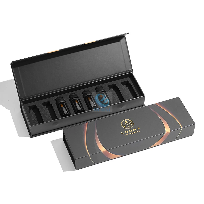 Wholesale recyclable paper packaging Custom Printed Handmade Luxury Rigid Paper Cardboard Black Simple Magnetic Gift Box to EVA