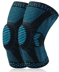 Advanced Nylon Knee Compression Support Brace Sleeve Protector with Silicon Pads for Fitness Sports Gym Exercise Weightlifting