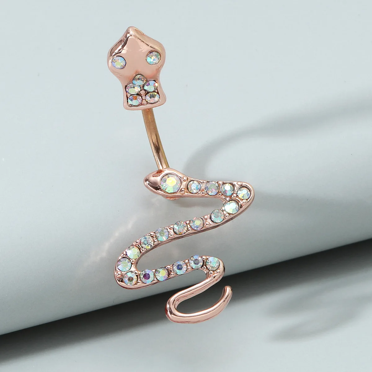 Hypnotizing Navel Rings with Diamond Snake Belly Button Jewelry - Choose from 4 Colors