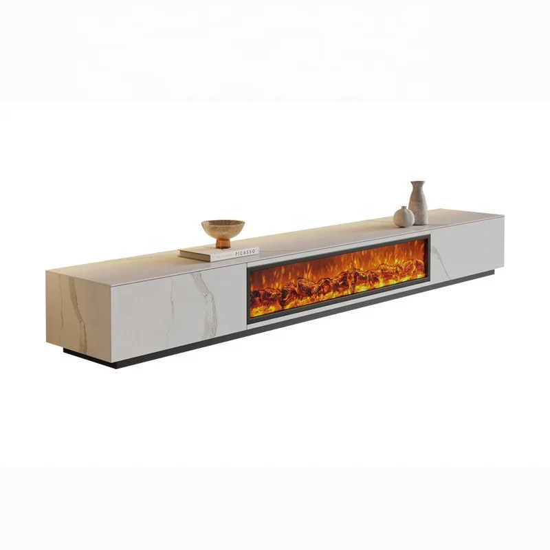 Fireplace rock panel TV cabinet recessed simulation flame electronic fireplace core fireplace firelight decorative floor counter