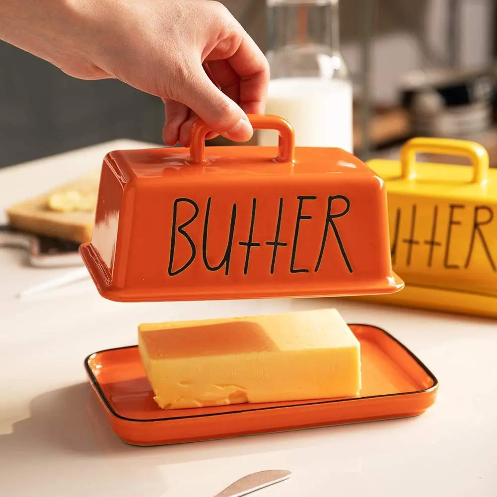 Best Sale Rectangular Sealed Jar Butter Box Ceramic Butter Dish