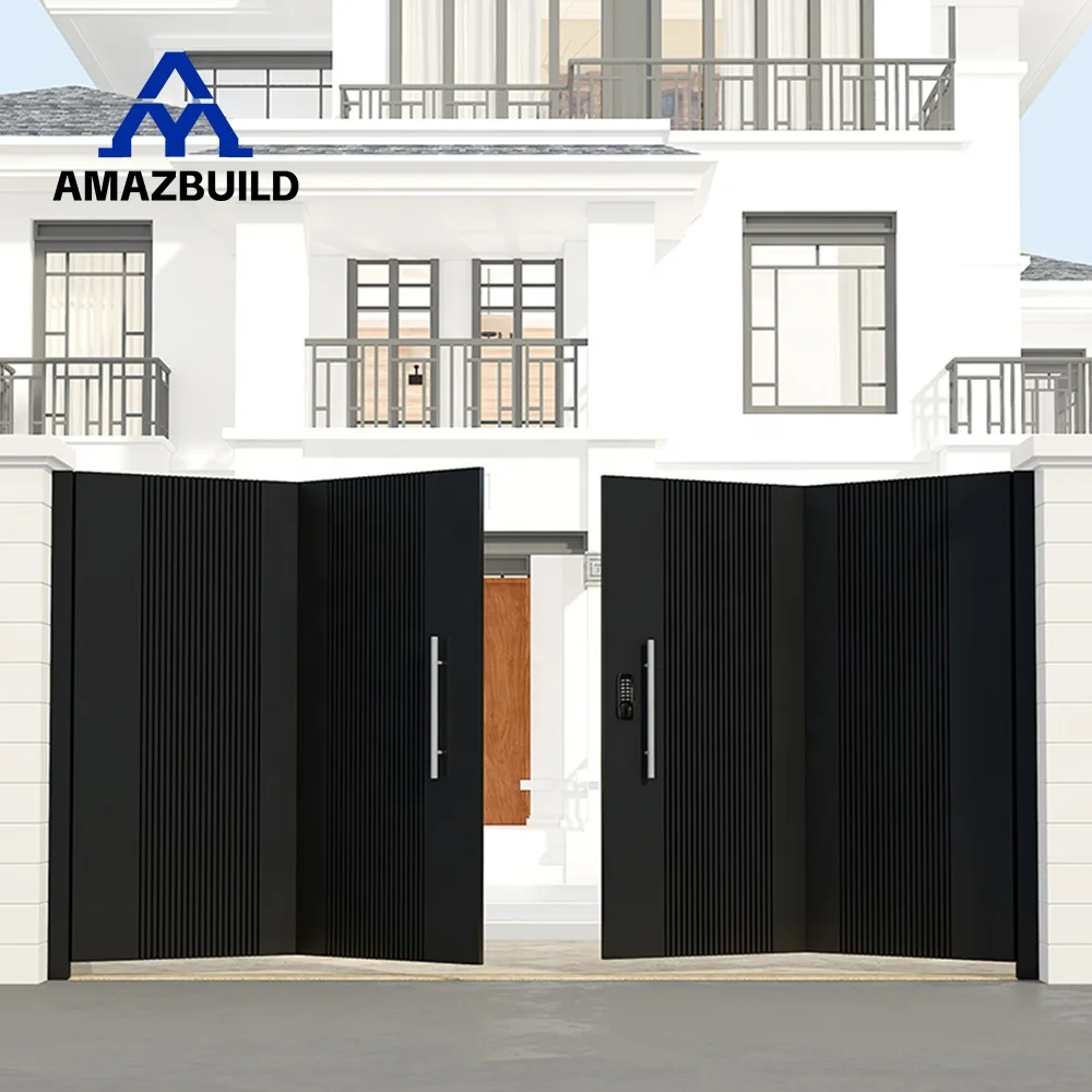 AMAZBUILD Customized Iron Swing-Open Style Gate for Villa Entrance House Boundary Wall & Courtyard Main Design