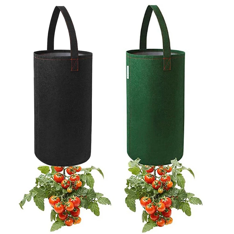 Felt Hanging Tomato Grow Bag Upside Down Planter Strawberry Vegetable Flower Plant Grow Bags Garden Plant Pot