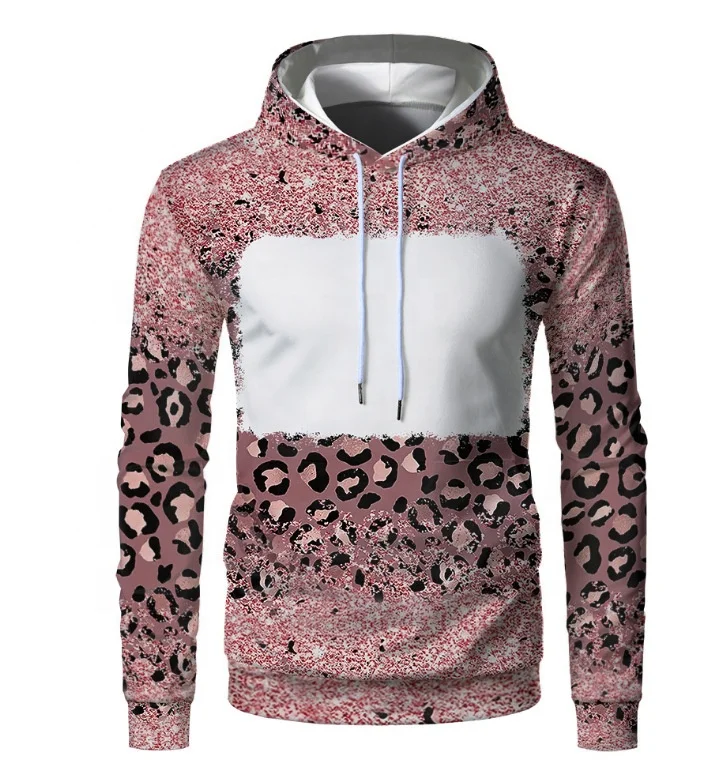 Lihangrui Wholesale Customized Printing Bleached Crew Neck Sweatshirt Polyester Long Sleeve Sublimation Blank Hoodies