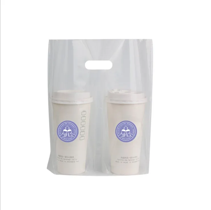 Disposable Custom Milk Tea/Coffe Tea Packaging Plastic Take Away Bag