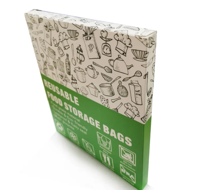 
Ecofriendly Reusable Silicone Food Storage Bag Leakproof Food Storage Bags Clear Fresh Keeping bag 