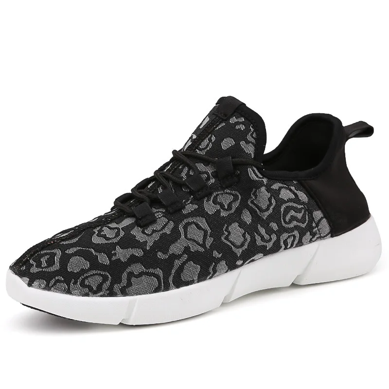 Hot Sale Autumn Spring Sports Running White Shoes New Breathable Woven USB Charging LED