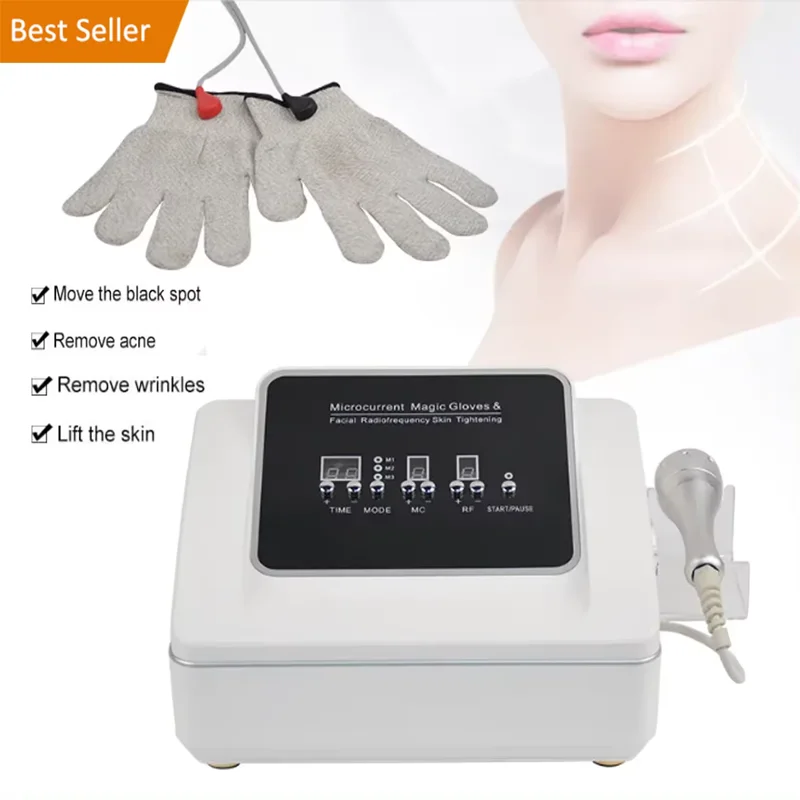 Micro current face lifting device face glove therapy rf device beauty ems facial Microcurrent Massager Magic Gloves