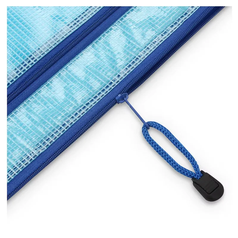 Waterproof Nylon Mesh Document Bag Double Zipper Quality Certified PVC A4 B4 School Subjects Textbooks Sorting Organizer File