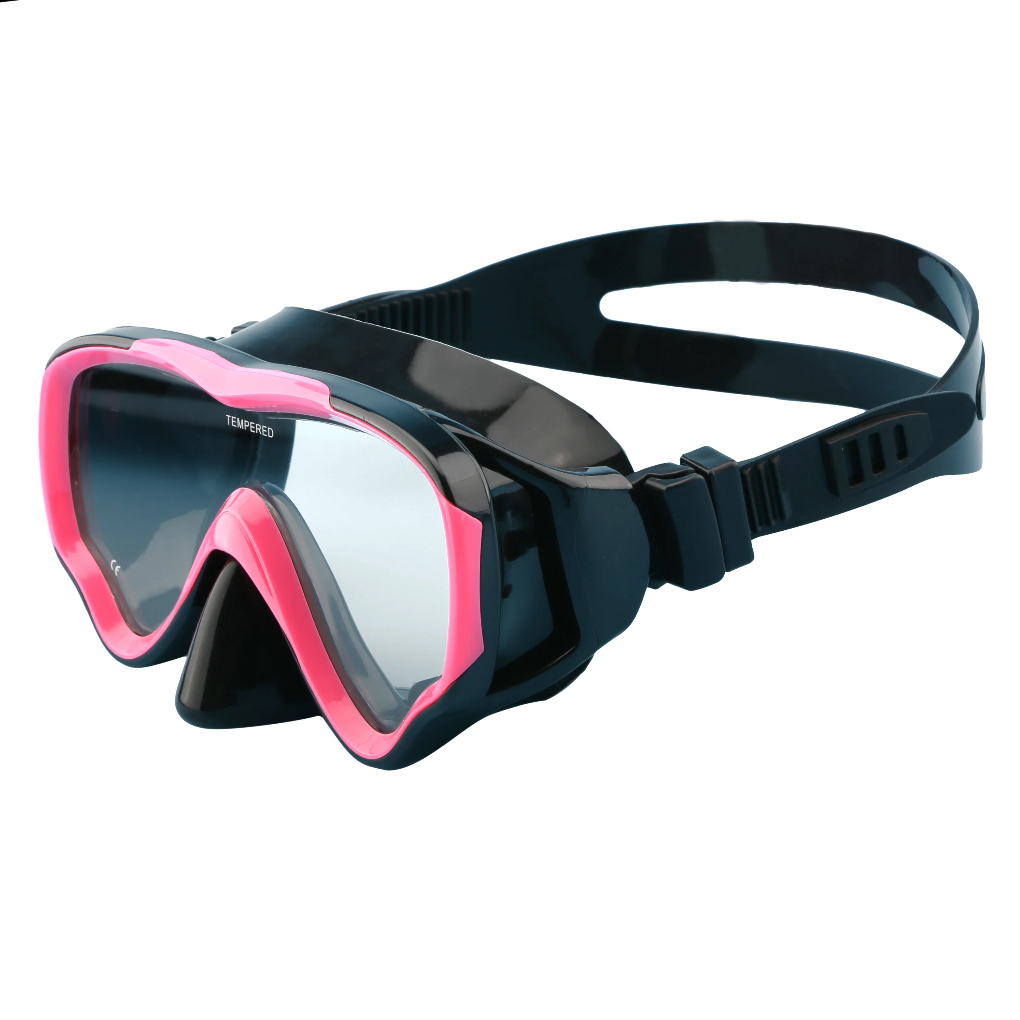 Kids Size Pink Soft Silicone Strap Swimming Diving Mask For Children