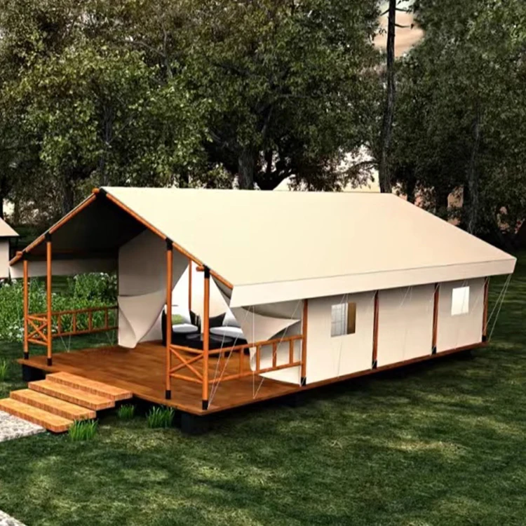 5x9m African Canvas Glamping House Luxury Safari Tent For Sale With Bathroom