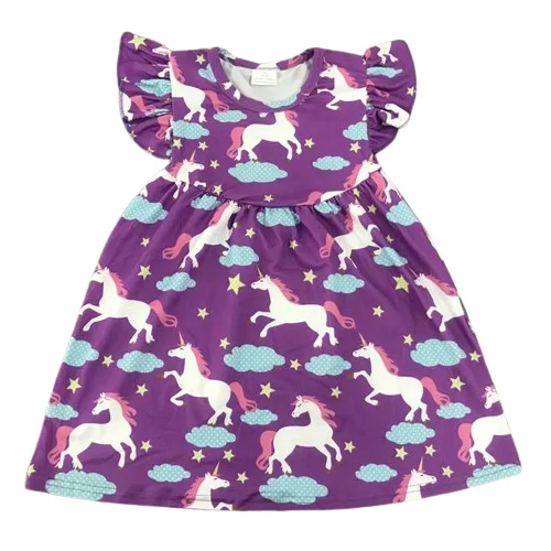 Wholesale children clothing  hot selling milk silk Back to school bag globe alarm clock small fly sleeve dress