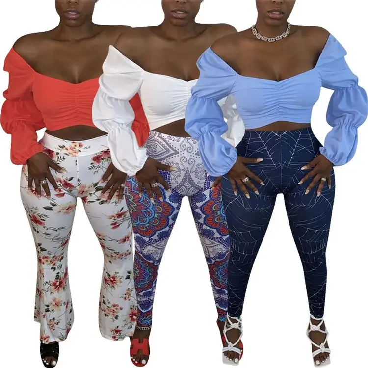 
F040-new arrival fall fashion 2020 solid off shoulder crop tops blouse women 