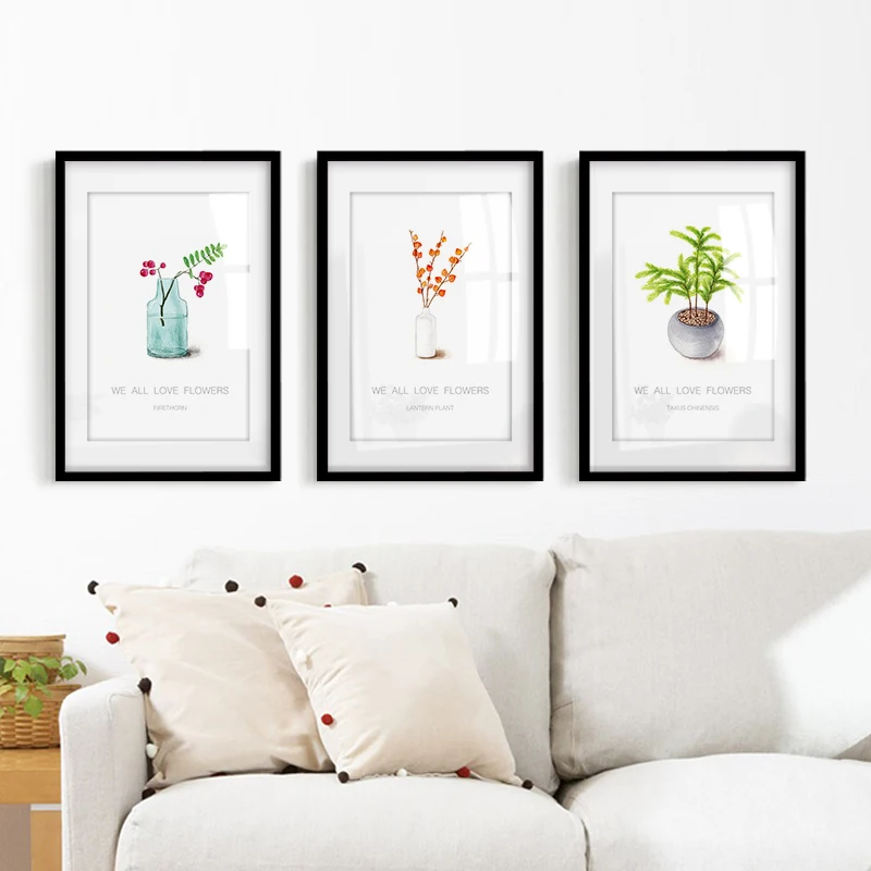modern flower and plant nursery wall picture art mdf frame decorative painting