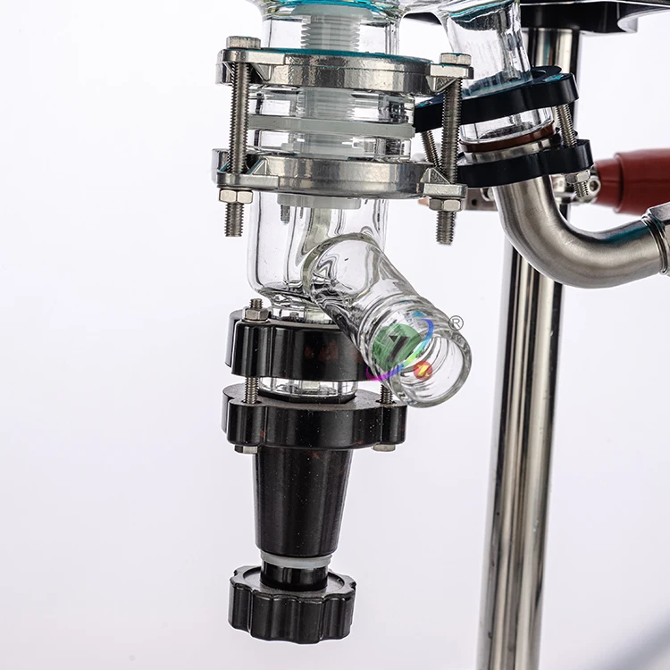 Chemical 10l jacketed double layer glass reactor vessel design