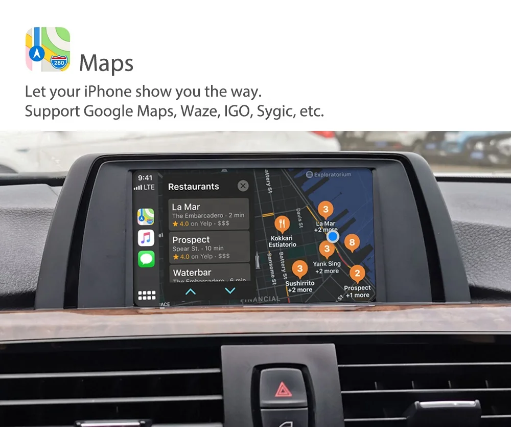Cartrend Low Price Cheap wireless CarPlay interface box Android Auto module for MB B-M-W AU DI with Mirrorlink rear camera