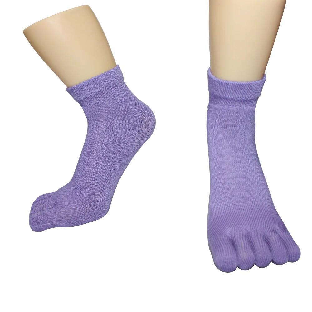 Cheap Sweat-Absorbent Soft Sport Slip Finger Socks Cotton Crew Unisex 5 Toe Socks for Men Women