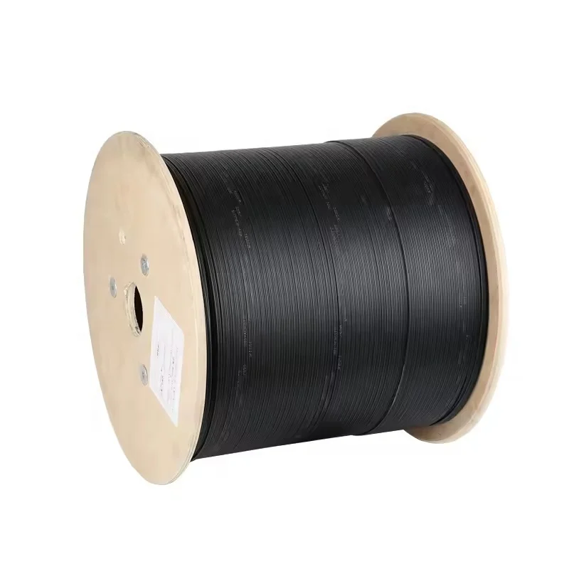 Optic Fibre Cable 1 2 4 6 8 Cores G657A LSZH FRP strength member  Indoor Outdoor Fiber Optic Drop Cable With Steel Wire