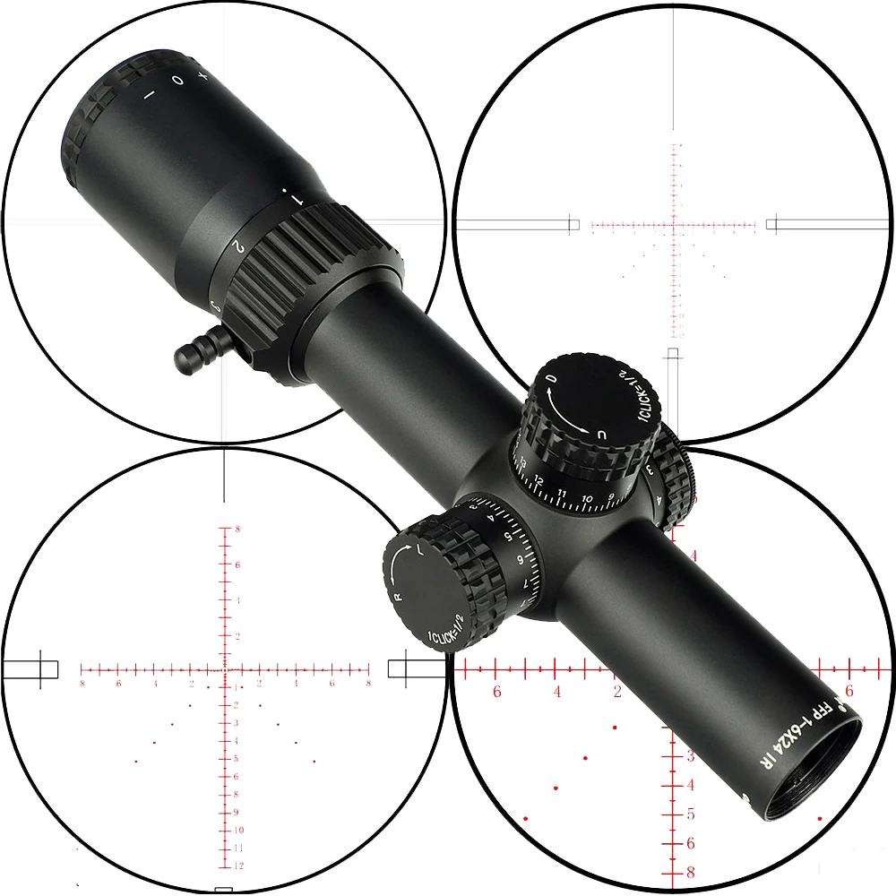 Ohhunt Hunting Optics 1-6x24 FFP Red Illuminated Telescopic Sight OEM Customized Optical Scopes