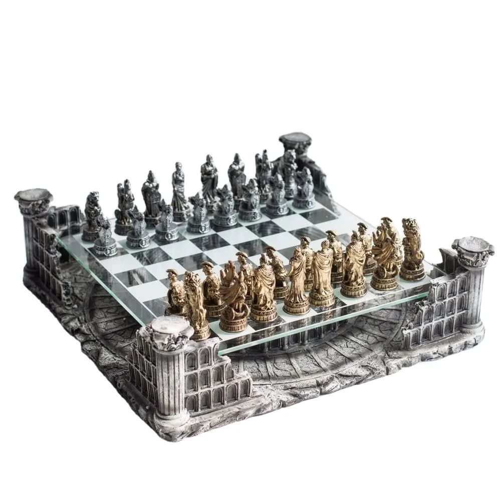 glass chess board set
