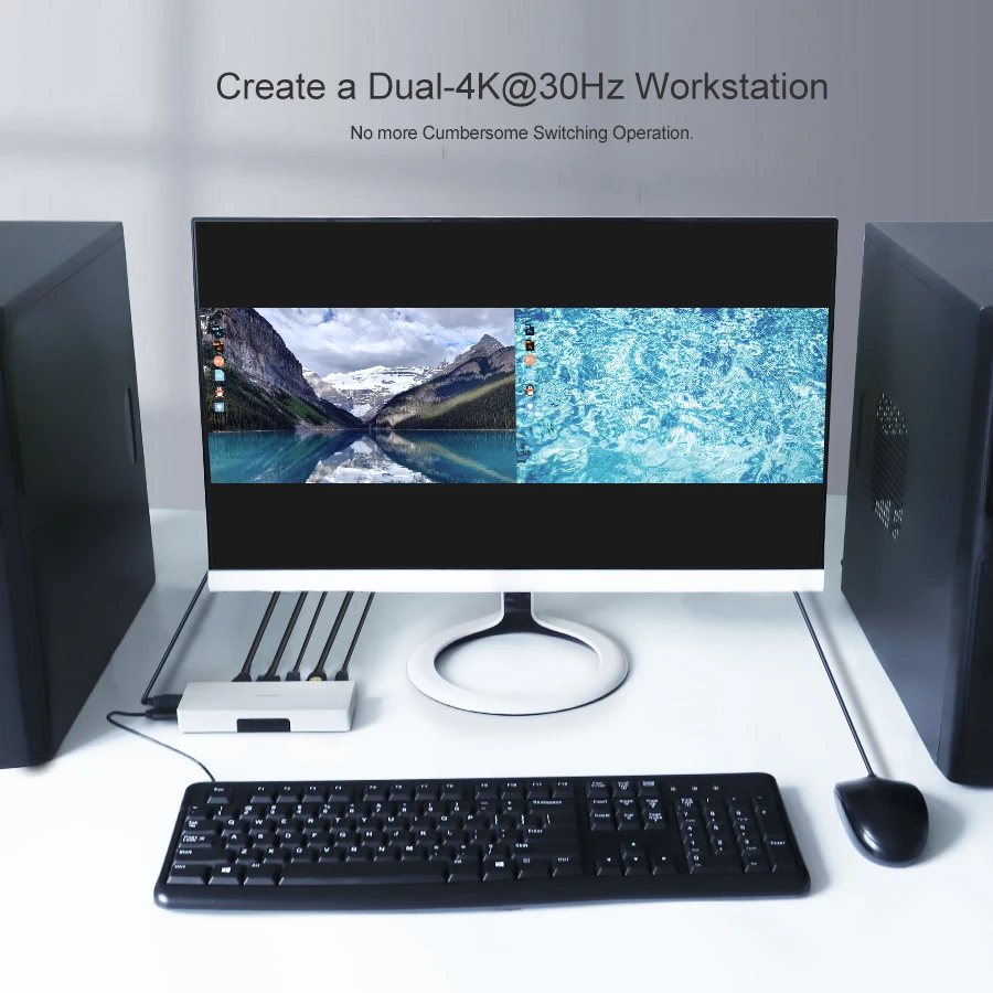 4K KVM Switch HD USB 2.0 4 Port Keyboard Mouse Monitor Computer 2 Input 1 Output KVM Switch