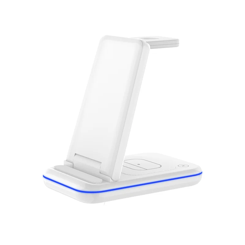 Foldable QI  3 In 1 Wireless Charger 3 In 1 15w Fast Wireless Phone Charger Pad