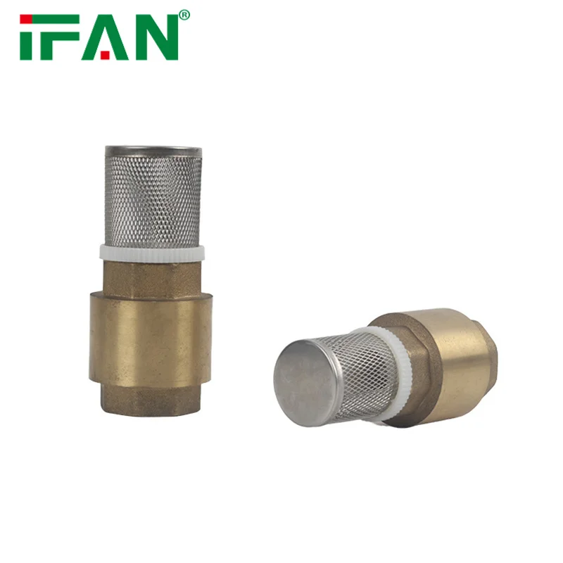 IFAN Full Size Gold Brass One Way Check Valve Brass Vertical Check Valve 1/2'-4' Brass Check Valve
