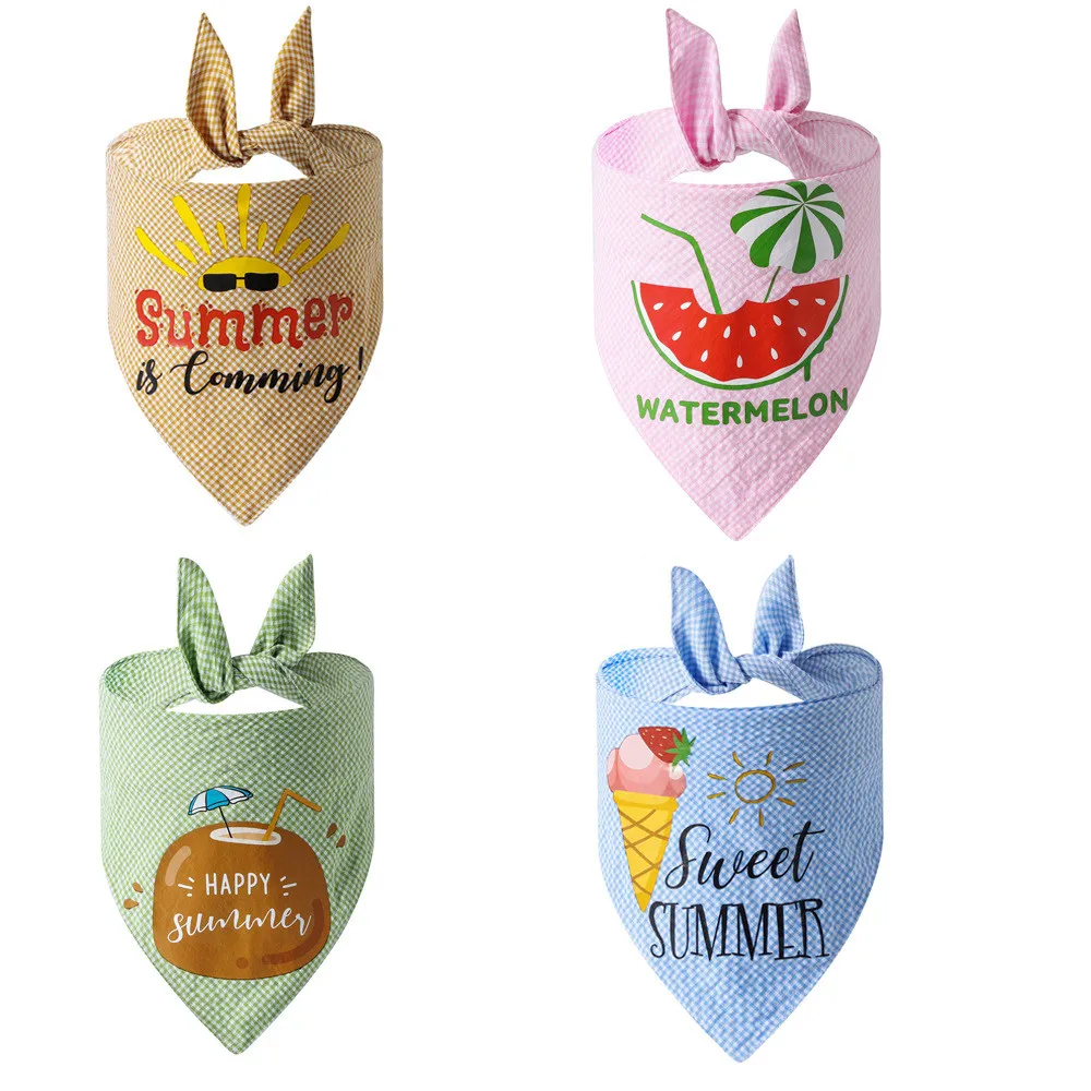 Wholesale Holiday Pet Scarf for Boy and Girl Pet Outfit Triangle Bibs Scarf Cotton Custom Pet Dog Bandana