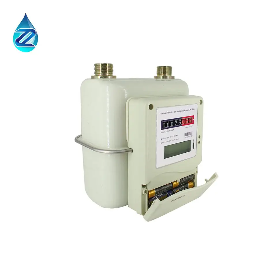 Smart gas meter ic card prepaid industrial diaphragm gas meter stainless steel shield